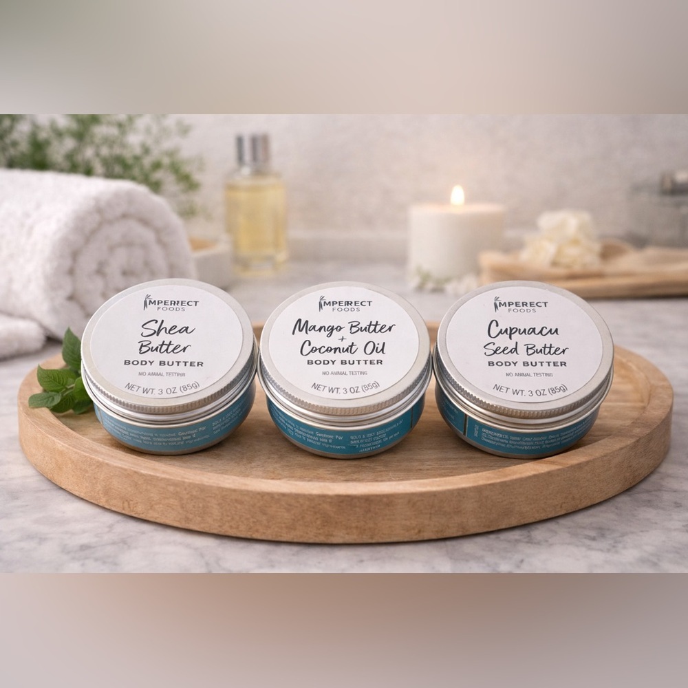 Imperfect Foods Body Butter Trio Set | Shea, Mango Coconut, Cupuaçu | 3 oz Each